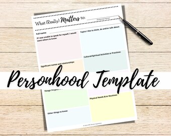 Dementia Life Story Template | Printable All About Me Care Form | Alzheimer's Caregiver | PDF
