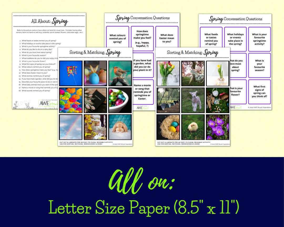 Springtime Activity, Brain Games for Dementia, Matching and Sorting ...