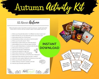 Autumn Theme, Dementia Activity, Conversation Game, Reminiscence, Printable Activity Cards