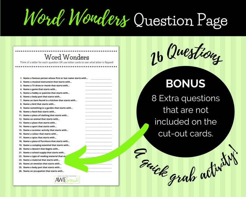 Word Games, Dementia Brain Games, Instant Download, Printable PDF