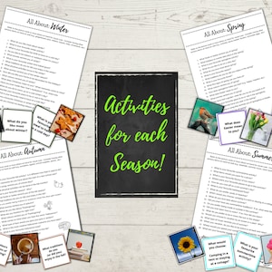 Seasons Activities, Brain Games for Seniors, Montessori, Matching and Sorting, Reminiscence, Group Activity, Instant Download, Printable
