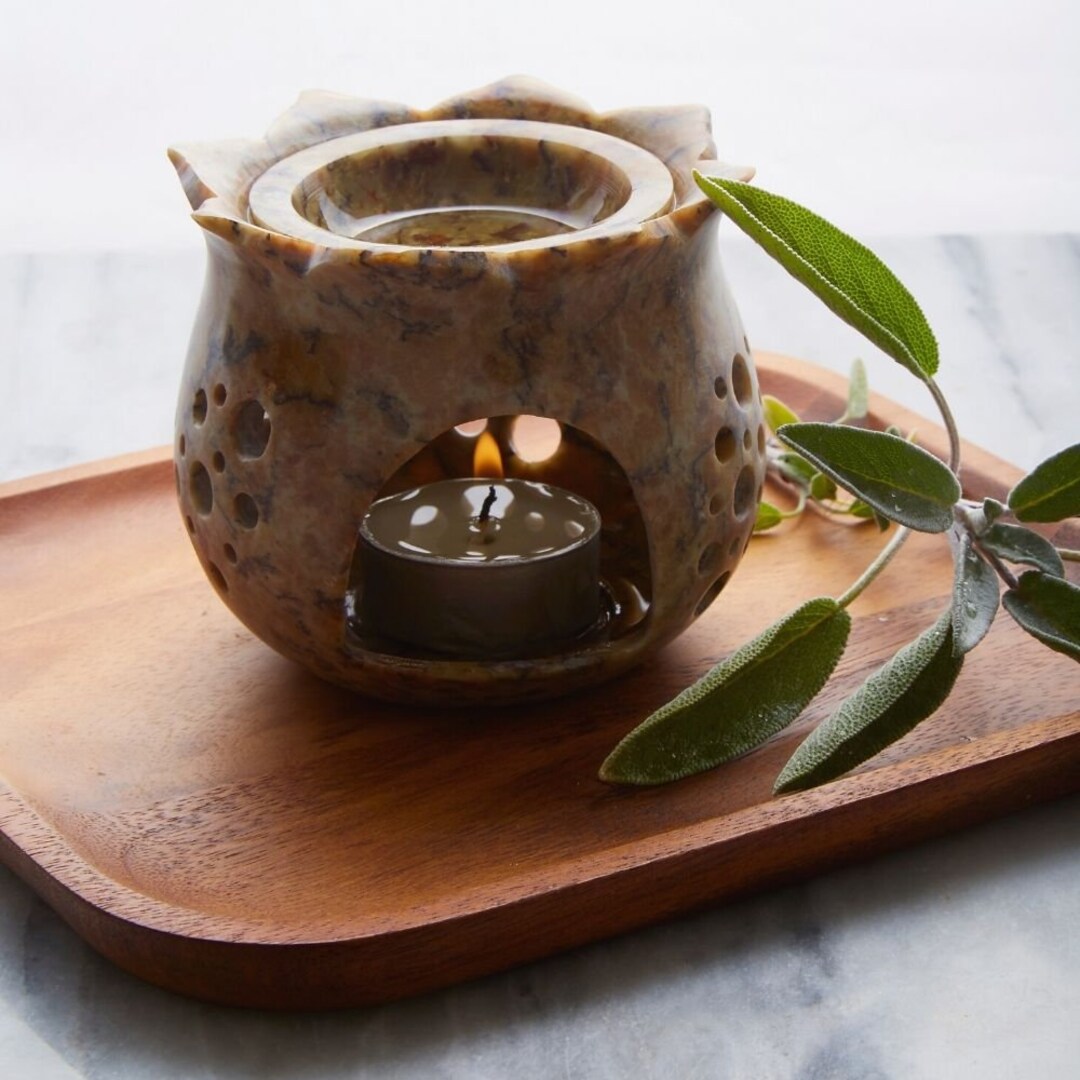 Soapstone Tealight Candle Oil Diffuser Etsy