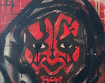 Darth Maul Original Star Wars mixed media painting