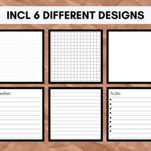 Printable Memo Pad, Printable Memo Sheets, Digital Download, Journal Sheet, Planner Notes, Black ...