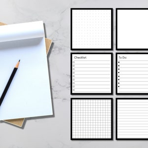 Printable Memo Pad, Printable Memo Sheets, Digital Download, Journal Sheet, Planner Notes, Black ...