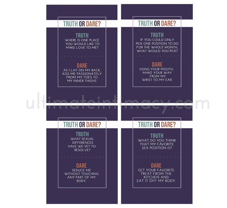 Ultimative Intimität Truth or Dare Kartenspiel für Erwachsene, Schlafzimmerspiel, Date Night Ideen, Gesprächsstarter, Sex Spielkarten, Spaß, Dinge aufpeppen Bild 6