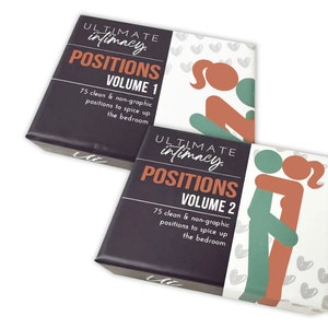 2 Erwachsenen Sex Position Card Decks Band 1 und 2, sauber, nicht grafisch, Sexpositionen, Kama Sutra, Sex Ideen, sexuelle Intimität, Schlafzimmerspiel, Sex