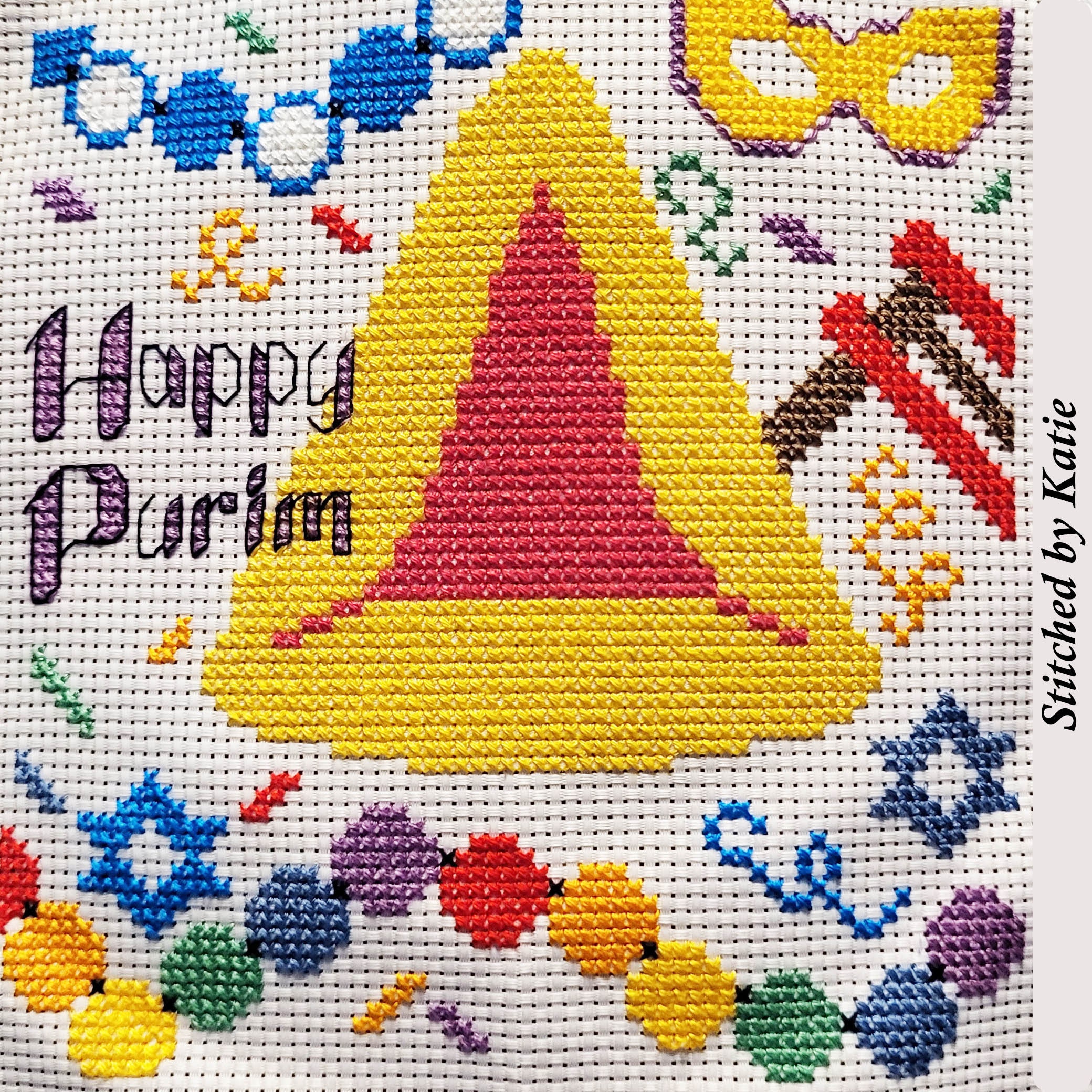Happy Purim Judaica Cross Stitch Pattern Etsy