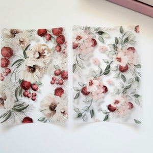 Peony & Roses Vellum, Flower Decorative Stickers, Flower Acetate, Planner Inserts, Decorative Paper, Journaling Pages, Decorative Paper