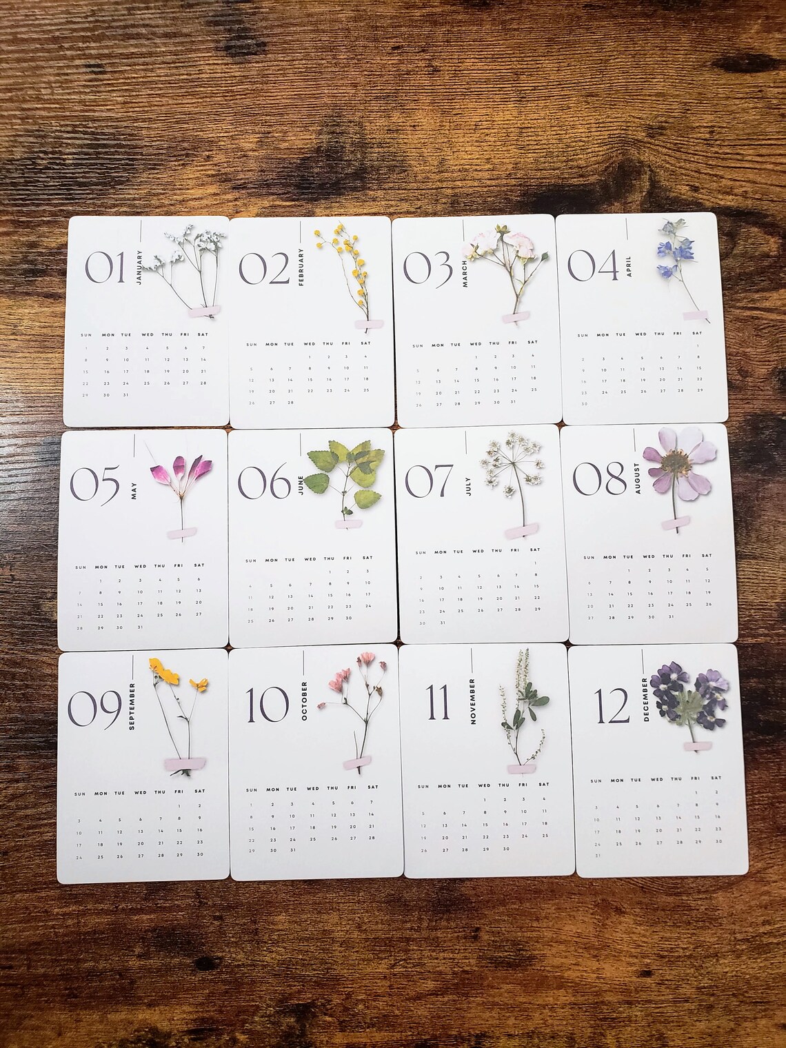 2023 Pressed Flower Calendar/ 2023 at A Glance Calendar/ 2023 - Etsy