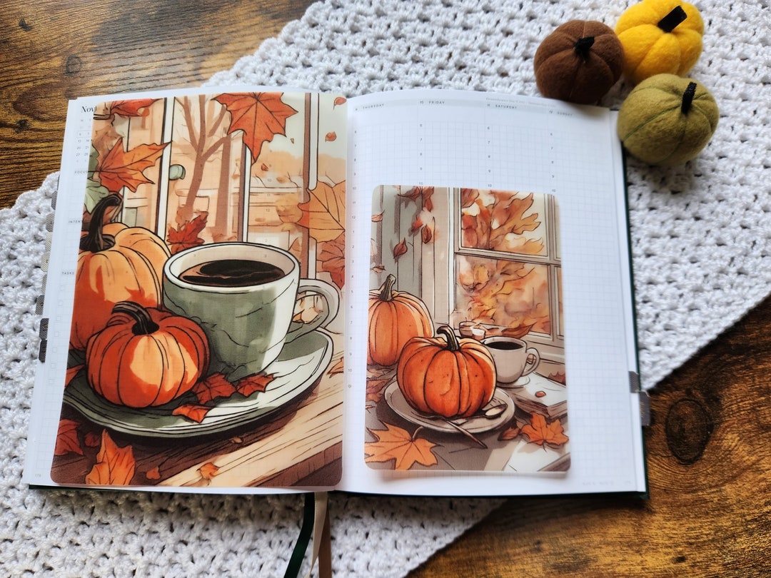 Pumpkin Coffee Autumn Vellum, Acetate, Planner Dashboard, Scrapbooking ...