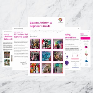 E-book | Balloon Artistry- A beginners guide | Tutorial and plans for balloon decorations | Recipe for digital balloons