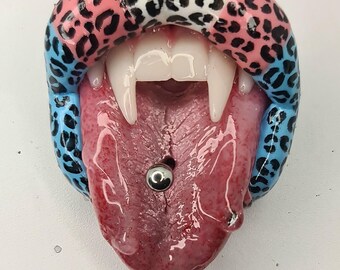 Regenbogen Vampir Lippen Popsockets Phone Grip MagSafe Anpassbare LGBTQ
