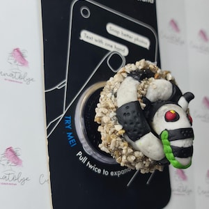 Gothic style designed halloween lips phone holder / brooch / phone grip / badge reel / popsocket / popgrip / popsockets / beetlejuice