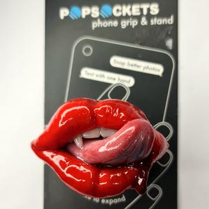 Gothic style designed lips  phone holder / halloween brooch / choker / badge reel / lips phone grip / lips popsocket / vampire / popsockets