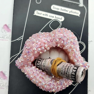 Gothic style designed lips cigarette / halloween brooch / choker / badge reel / lips phone grip / lips popsocket / smoke / popsockets