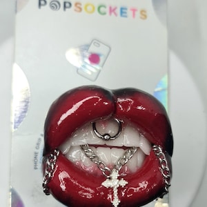Gotiskt designade läppar för mobilen / namnskyltsrulle / chokers / magnet / telefongrepp och brosch