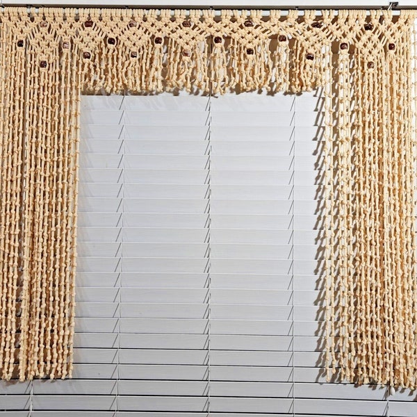 Vintage Macrame Valance Window Curtain Valance 42 In Long