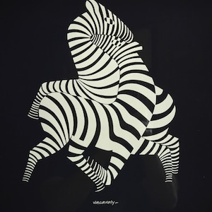 Victor Vasarely Zebras Kunstdruck - 20x20" Hinter Glas gerahmt Bild 1