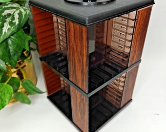 Carrusel organizador de cintas de casete vintage - Capacidad para entre 40 y 64 cintas