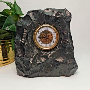 Vintage OOAK 12 Pound Anthracite Coal Nugget Desk/Mantel Clock