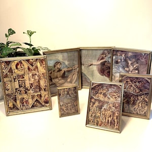 Lot of 5 Vintage Gold Metal Picture Frames - One Trifold + One 8x10,  Two 5x7, 3.5x5