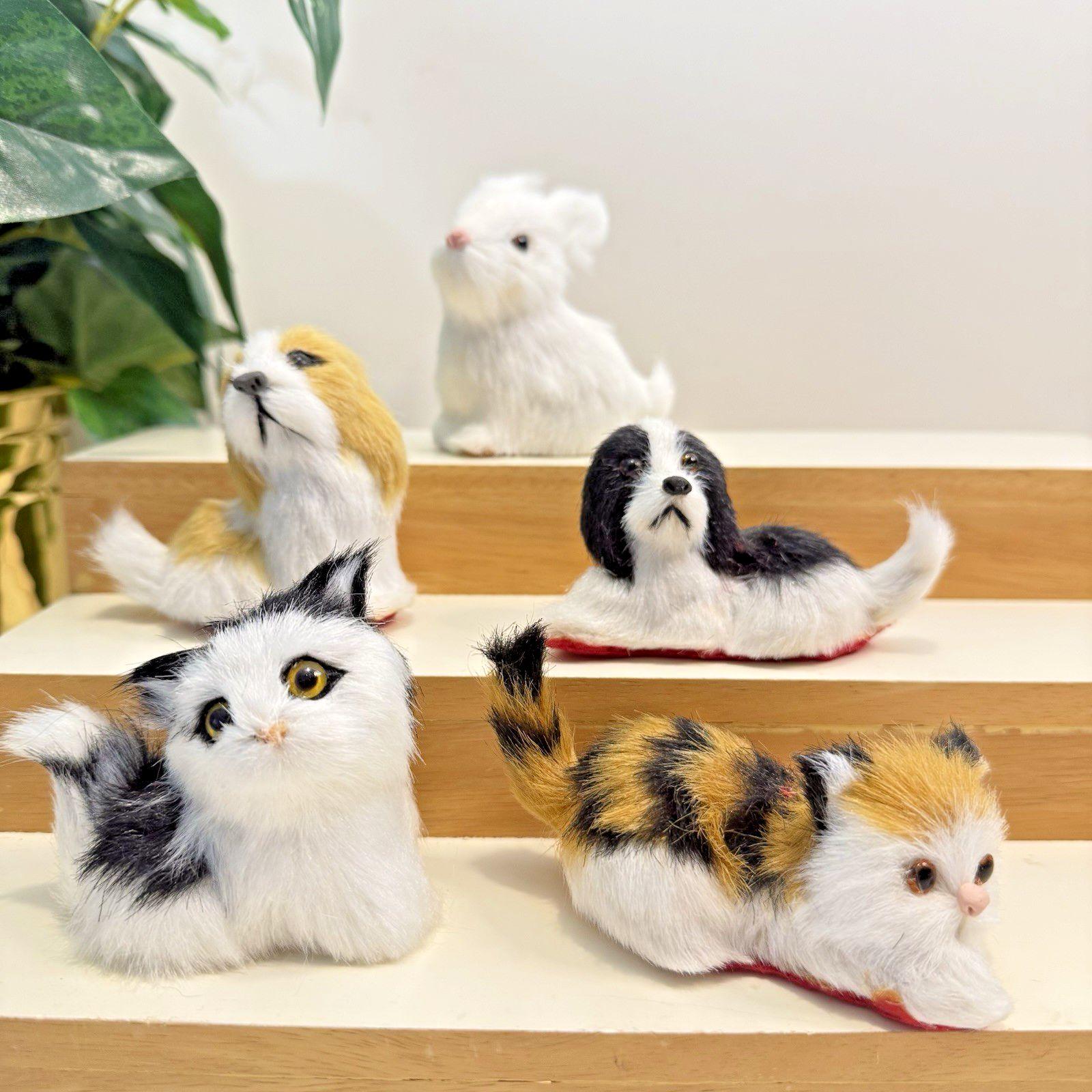 Lot De 15 Ornements Animaux Suspendus – Bois Et Fausse Fourrure – Mix Forêt