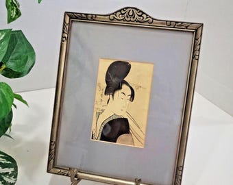 Verfilzter Oiran Mit Schal Von Kitagawa Utamaro In Vintage Rahmen