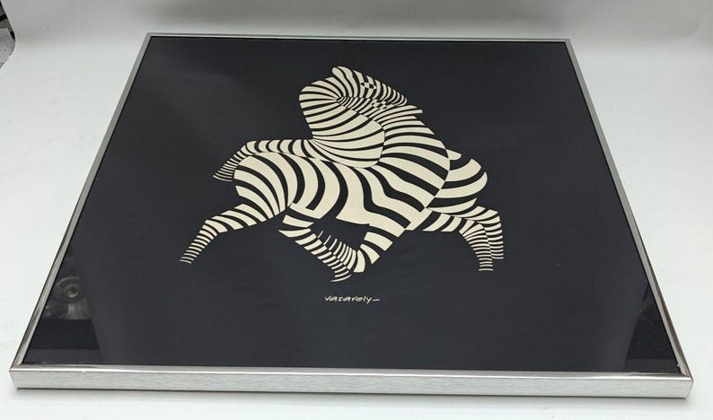 Victor Vasarely Zebras Kunstdruck - 20x20" Hinter Glas gerahmt Bild 3