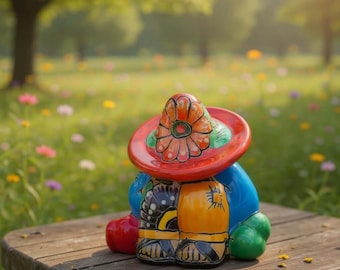 Handmade Talavera Panchito | Colorful Sleeping Man Figurine