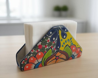 Kolorowy serwetnik Talavera | Meksykańska ceramiczna dekoracja stołu