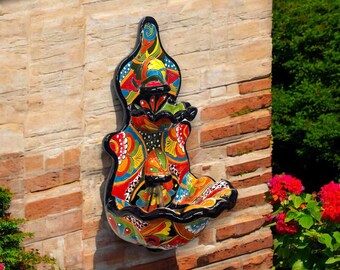 Fuente de pared mexicana de talavera hecha a mano / Auténtica decoración artística