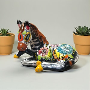 Day of the Dead Talavera Horse Planter | Hand-Painted Pottery