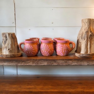 Groothandelset van 20 roze talavera-kleimokken | Handgemaakte Mexicaanse jarrito's