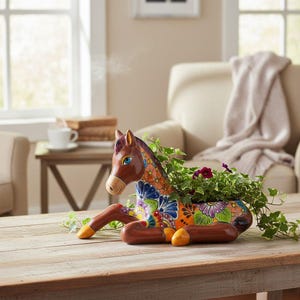 Talavera Horse Planter | Colorful Ceramic Decor