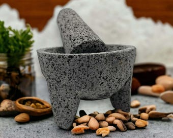 Mexican Volcanic Stone Molcajete | Handmade Mortar and Pestle