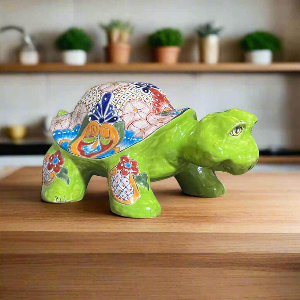 タラベラ焼きの亀の置物｜手描きのメキシコ製陶器の亀 - Etsy 日本