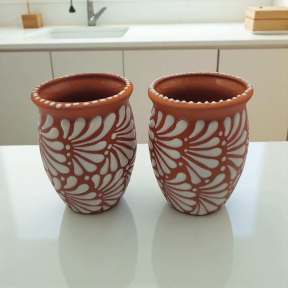 テラコッタ製レリーフのカンタリト｜手作りのメキシコ陶器カップ