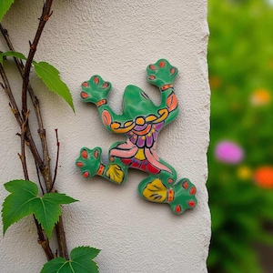 Handbemalter Talavera Frosch | Mexikanische Wand-Kunst-Figur