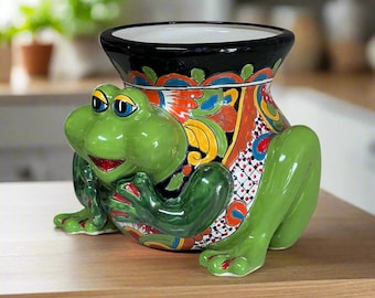 Talavera Frog Planter | Colorful Hand-Painted Mexican Ceramic Pot
