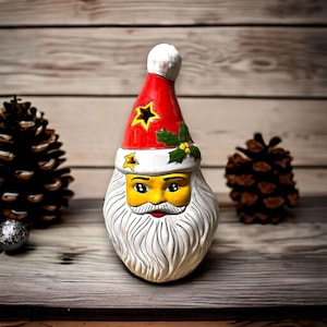 Statue du père Noël Talavera peinte à la main | Décoration de Noël festive (moyenne)