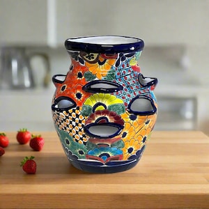 Talavera Strawberry Planter Pot | Hand-Painted Mexican Ceramic