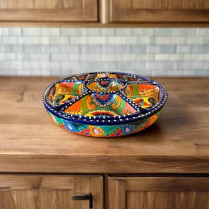 Talavera Sectional Appetizer Tray | Mexican Hand-Painted Pottery