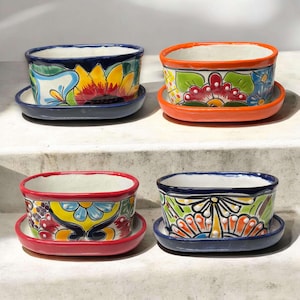 Liten Talavera-blomkruka | Färgglad handmålad mexikansk kruka