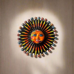 Mini-Talavera-Sonnen-Wandbild | Handgefertigte mexikanische Dekoration
