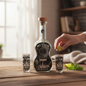 Mexicaanse tequilakarafset | Gitaarontwerp met shotglaasje
