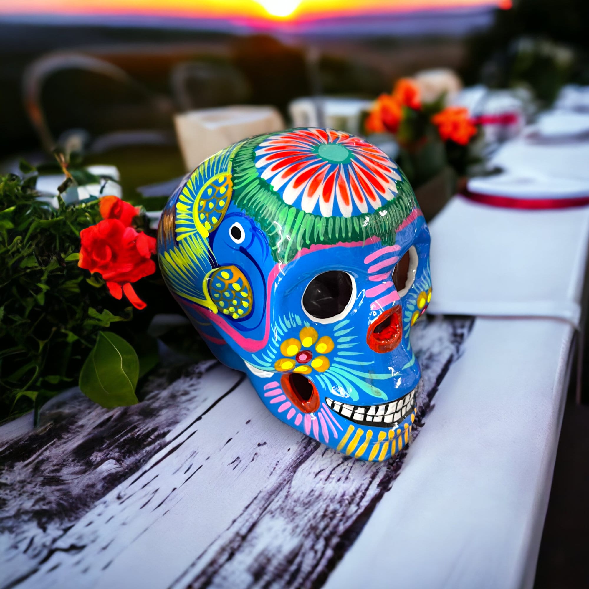 Sugar Skull Day of the Dead tête de mort peinte mexicaine Cadeau