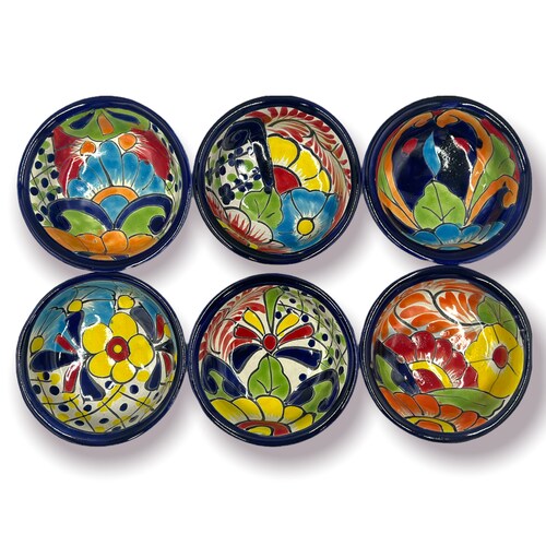 Set of 4 Mexican Handmade Talavera Sauce Bowl Salsa Bowl Etsy