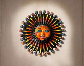 Mini Talavera Sun Wall Art | Handmade Mexican Decor