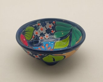 Tazón de salsa de cerámica de Talavera / Plato mexicano artesanal